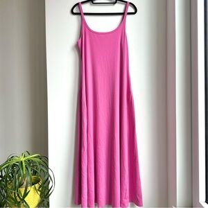Old Navy Hot Pink Tank Maxi Dress Sleeveless Cotton Blend Summer XL